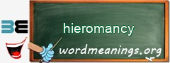 WordMeaning blackboard for hieromancy